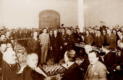 Richard Reti en el Club Ajedrez Barcelona, 6 de mayo de 1927