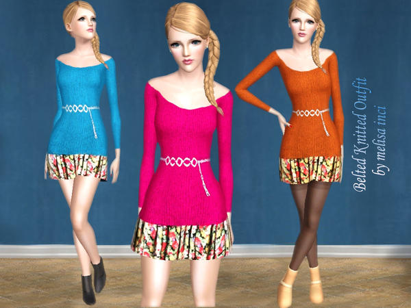 Custom Sims 3: Knitted Outfit Set