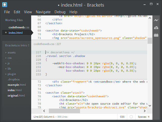 2. Редактор html brackets. Brackets html редактор. Brackets редактор. Main html.
