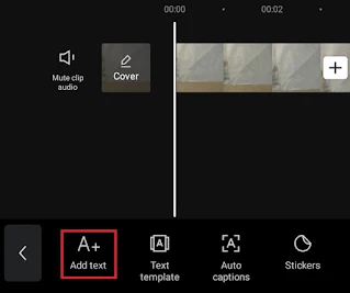 select add text option