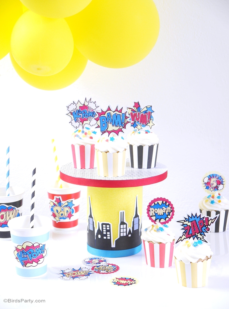 DIY Superhero Birthday Cake Stand
