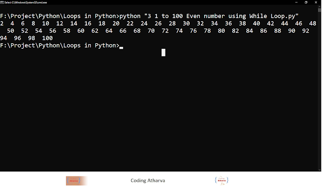 8 Program to print all even numbers between 1 to 100 using while loop ...