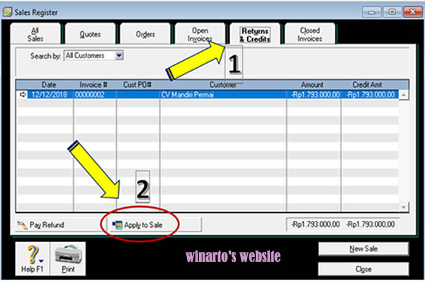 Winarto S Website Entry Data Penjualan Kredit Dan Retur Penjualan