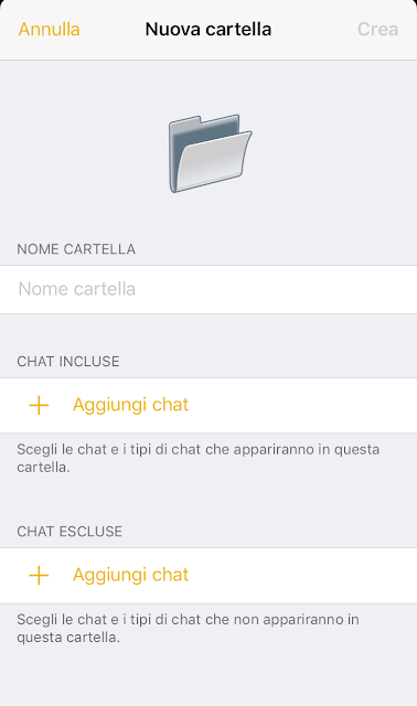 Telegram Nuova Cartella