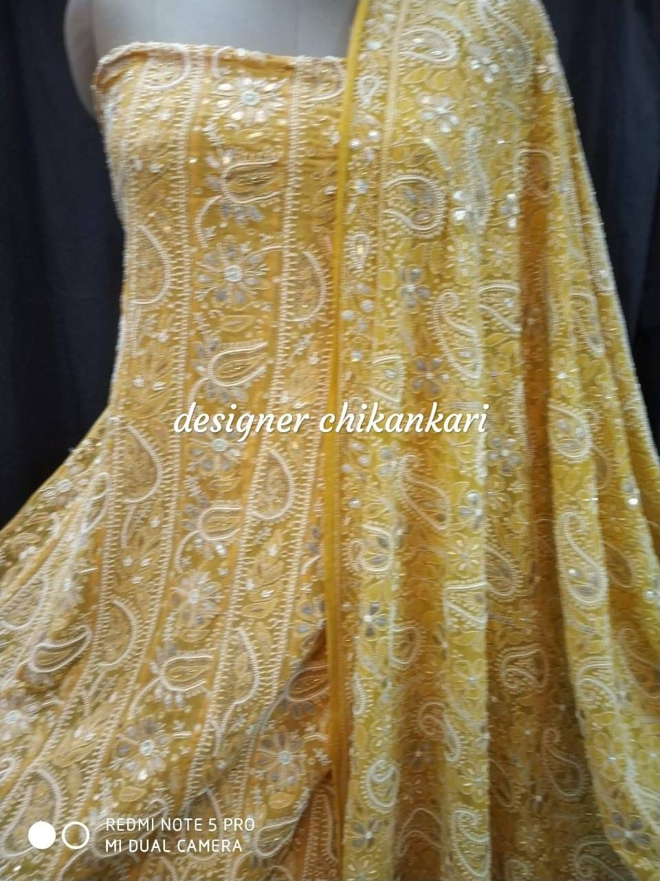 Details about   Hand Embroided Georgette Chikankari Kurta Ethnic Summer Wear Lucknowi Chikan Top