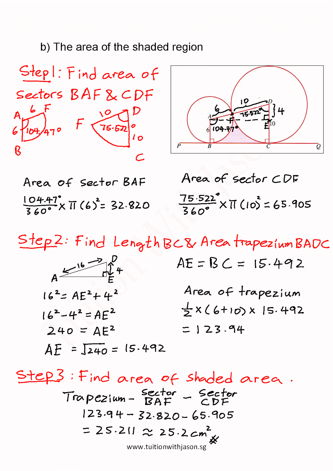 E-Math - Arc Length and Area of Sector - Finding Angles and Area of ...
