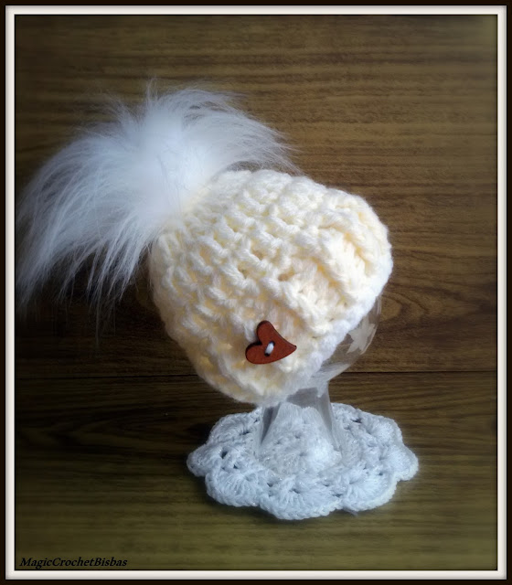 Handmade Little cream fur pom pom baby photo prop Hat size newborn eBay