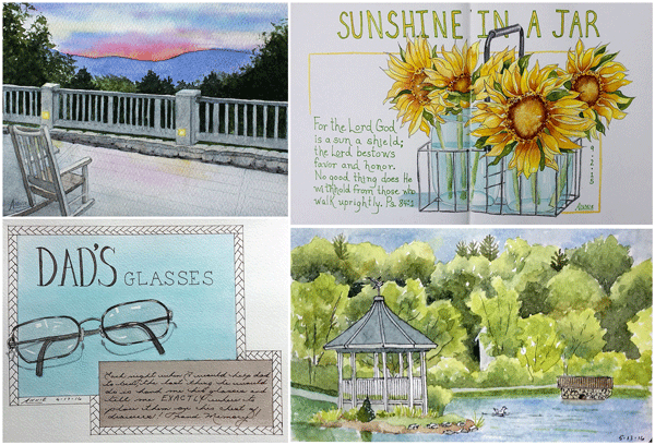 Annie Glacken, watercolors, watercolor sketchbook, sketchbook journals, Sketchbook Conversations, My Giant Strawberry