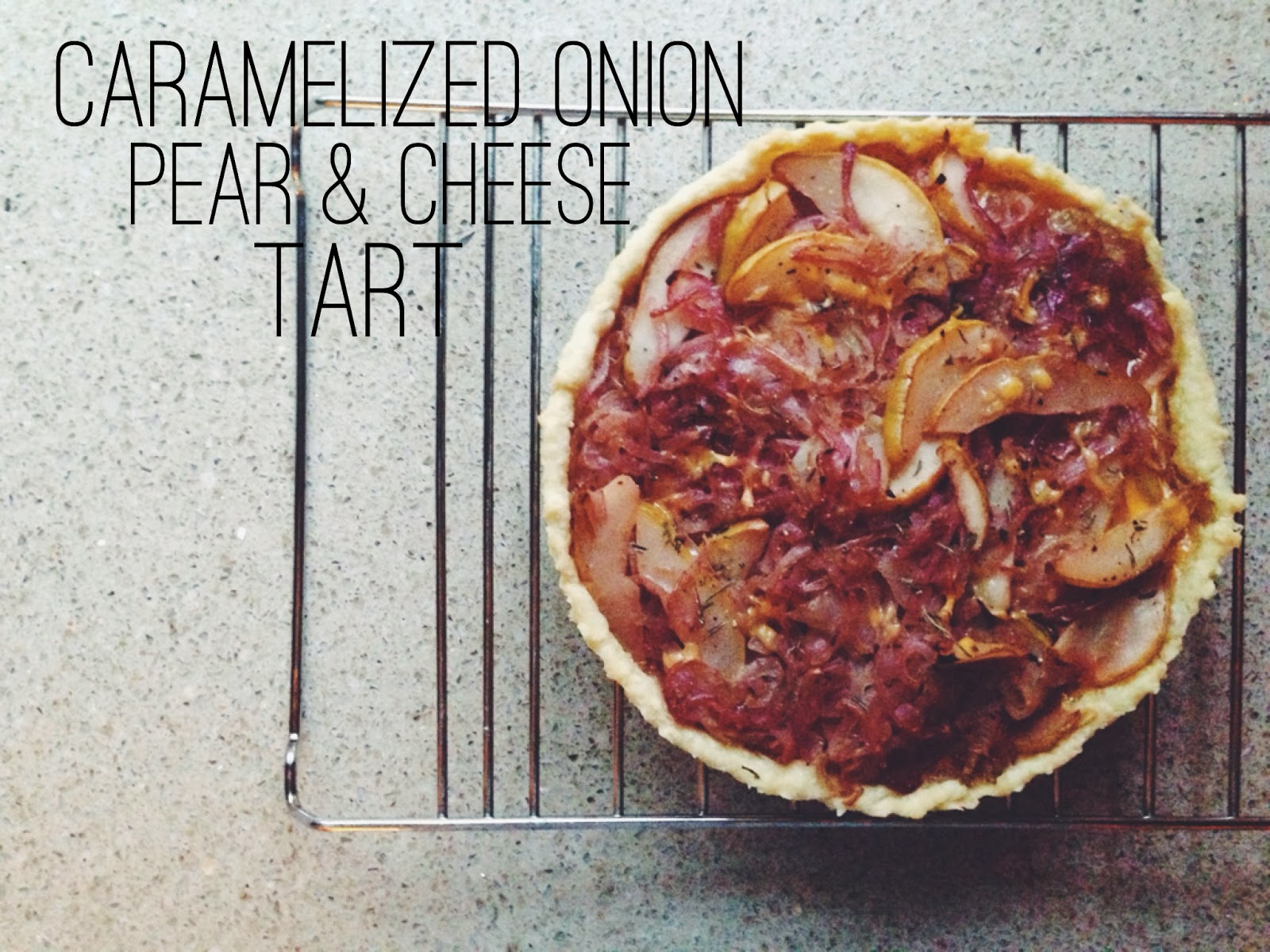 Food Caramelized Onion & Pear Tart Tasty & Chic
