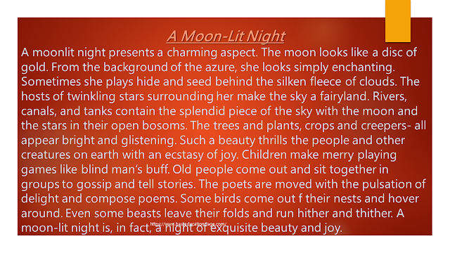 composition or paragraph, A Moon-Lit Night## besteducationpage
