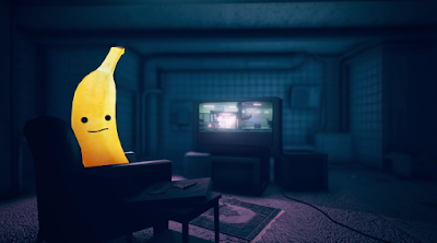 Devolver Digital Direct E3 2019 Pedro banana playing train shooter on couch
