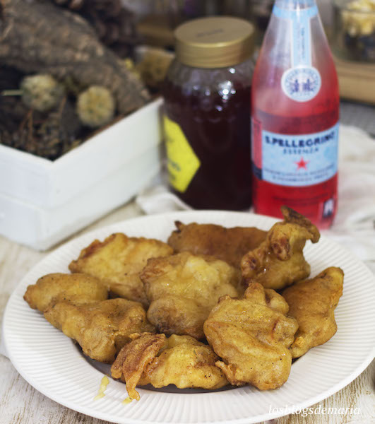 Solomillo de cerdo en tempura con miel