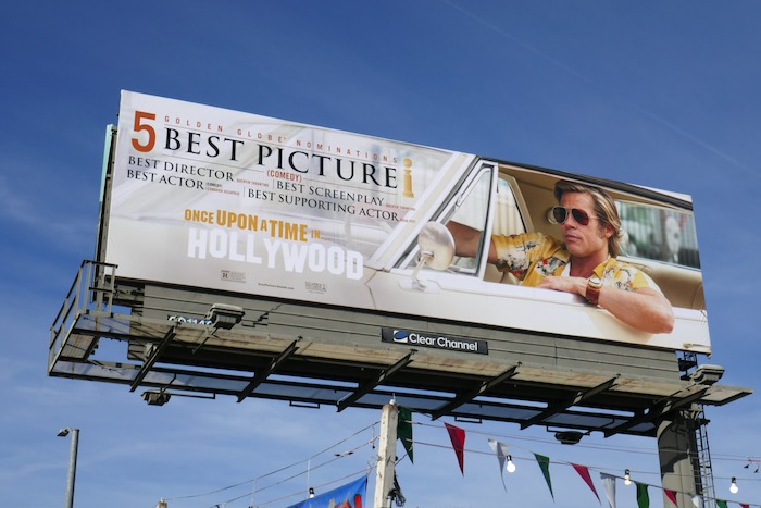 Once Upon a Time in Hollywood 5 Golden Globe nominations billboard Olympic Boulevard Once Upon Time Hollywood Golden Globe billboard
