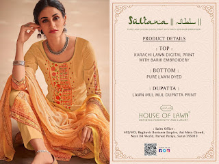 House Of Lawn Sultana Cotton lawn Salwar kameez wholesaler