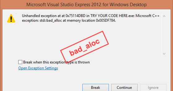 Error std exception. Error std exception