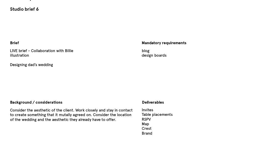 Extended Practice OUGD603 Live brief The Wedding Plan & Objectives