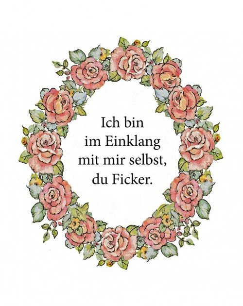 Fashionalarm Taza Con Texto En Alemán "Ich Bin Im Einklang Mit Mir Selbst Beidseitig Bebedruckt Mit Lustgem Spruch & Blumen Motiv Als GeschenkIdee Für Freunde, Rosa 330ml