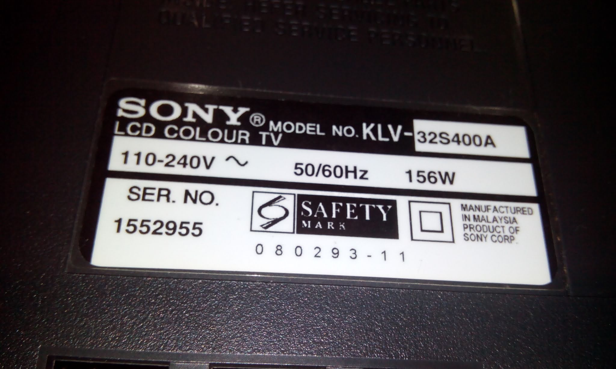 Life Begins at Forty SONY BRAVIA KLV32S400A LCD TV repair