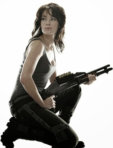 Lena Headey Hot Gun Terminator Promo Pics