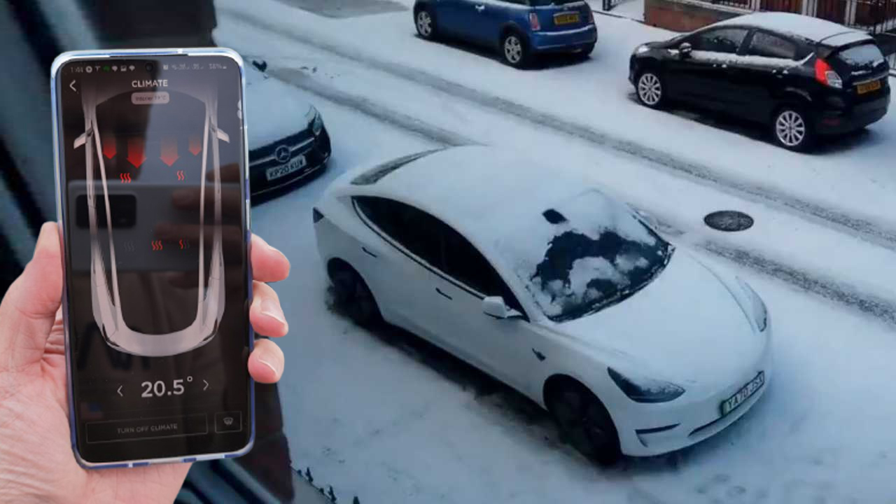 Melt the Snow Remotely with Tesla's App (Video)