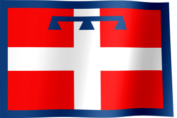 The waving flag of Piedmont (Animated GIF) (Bandiera del Piemonte)