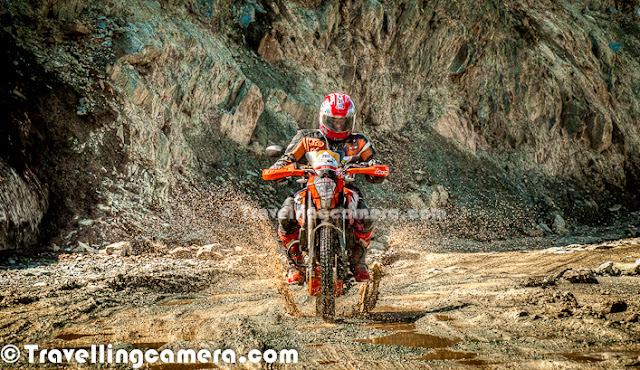 Recently I got exposed to KTM Bikes and seen performance of various KTM Duke Machines. Power of these machines and passion of their owners make a deadly combo to shoot. This Photo Journey shares KTM Duke Bikes in different Terrains of India and hope to add much more stuff during next one yearalThe very first photograph of this post is shot during 3rd Mughal Rally which happened in July 2012. This photograph is exactly shot near Sinthan Pass on second day of this Motorsports rally organized by Himalayan Motorsports.The Photograph just above is shot on Himalayan Expressway which has started operating this year only and a big relief for traveller going from Chandigarh to Shimla or other parts of Himachal. Aneesh Ariborne Awasthi is riding KTM Duke 200 in this photograph.This photograph is again shot in Jammu & Kashmir with Sinthan Pass in the backgroud. These Bikers had to start from Chingam till Sinthan as a Competitive Stretch and thereon, everyone had to ride till Srinagar. This is again a KTM shot from 3rd Mughal Rally which happened in various terrains around Srinagar.KTM is most commonly known for its off road motorcycles though in recent years it has expanded into street motorcycle production.KTM flying through glaciers in India...Here is a photographs from anantnag district of Jammu & Kashmir State of India with snow capped hill in the background...KTM Sportmotorcycle AG is an Austrian motorcycle, bicycle and moped manufacturer. It started out as a metal working shop and was named Kraftfahrzeuge Trunkenpolz Mattighofen. Approximately 60 yeras back KTM began producing motorcyclesKTM and Bajaj have partnered in India. In above photograph you see KTM Duke 200 which was launched in January Mont of 2012. Bajaj-KTM has priced 200 Duke at around Rs. 120000 (Ex-showroom New Delhi). This bike is sold at the 34 Bajaj Pro-biking showrooms which were converted into exclusive KTM showroom recently, although bike is huge demand. Bikers are getting this one after 2 months of booking.A photograph of KTM Duke Bike around Peer-ki-Gali in Jamu & Kashmir. Again a photograph from 3rd Mughal Rally, which held in July month of 2012 and organized by Himalayan Motorsports. This one was shot on first day of Mughal Rally. KTM is Europe’s second largest motorcycle manufacturer and dominates the off-road segment across the world.KTM Duke 200 standing in the middle of Golf Course @ Chandigarh, Punjab, India.KTM Duke 200 looks sporty, feels sporty and don’t go by the 200cc engine, because this monster generate 25 Bhp of maximum power and around 19.2 Nm of maximum torque, which is much higher than the normal 200cc commuter bikes available in India, which deliver 15 to 18 Bhp of maximum power.KTM debuts in India with its premium streetbike brand: the Duke. The first offering from the KTM in India, the 200 Duke is being retailed through 34 dedicated KTM stores in India along with KTM’s famous range of Accessories and Merchandise called KTM PowerWear and KTM PowerParts.KTM began in motorsports with Motocross Racing. In the last few years KTM has gained more success in motorsports by dominating rally-raid events such as the Paris-Dakar Rally and the Atlas-Rally. In 2003, KTM started sponsoring and supporting Road racing in various capacities, with the most successful results stemming from their Supermotard or Supermoto efforts. KTM offers a range of different engines for its larger motorcycles, all liquid-cooled. KTM's official company/team colors are Orange, Black and Silver. To create a strong brand identity, all competition-ready KTMs come from the factory with bright orange plastic with 'KTM' emblazoned on the side of the radiator shrouds. All KTM bikes also come from the factory with a Motorex sticker on the outside of the motor. All first fills of oil come from Motorex as well. Some official KTM teams use different colors for their bikes, most noticeably in the Dakar Rally.KTM Bikes are getting popular in Off-Road events. The term off-road refers to a driving surface that is not conventionally paved. This is a rough surface, often created naturally, such as sand, gravel, a river, mud or snow. This type of terrain can sometimes only be travelled on with vehicles designed for off-road driving (such as SUVs, ATVs, snowmobiles or mountain bikes) or vehicles that have off-road equipment. KTM manufactures vehicles for these environments and they are picking up in India. 
