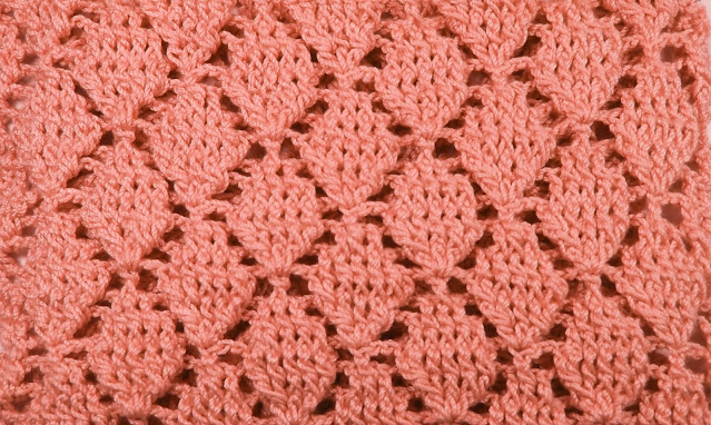 4 - Crochet Imagen Puntada de hojas a relieve rectas a crochet y ganchillo por Majovel crochet