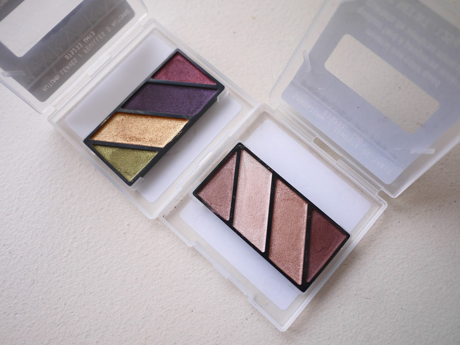 Mary Kay Autumn Leaves and Sandstorm Quad Review swatches