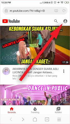 masuk ke channel youtube