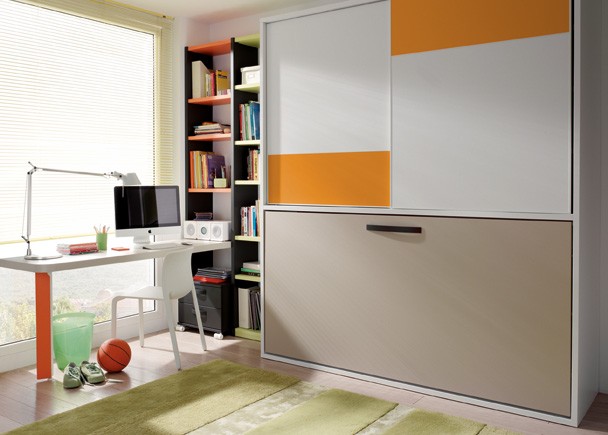 Camas abatibles con escritorio Armario De Solteiro Para Quarto ~ Camas abatibles con escritorio