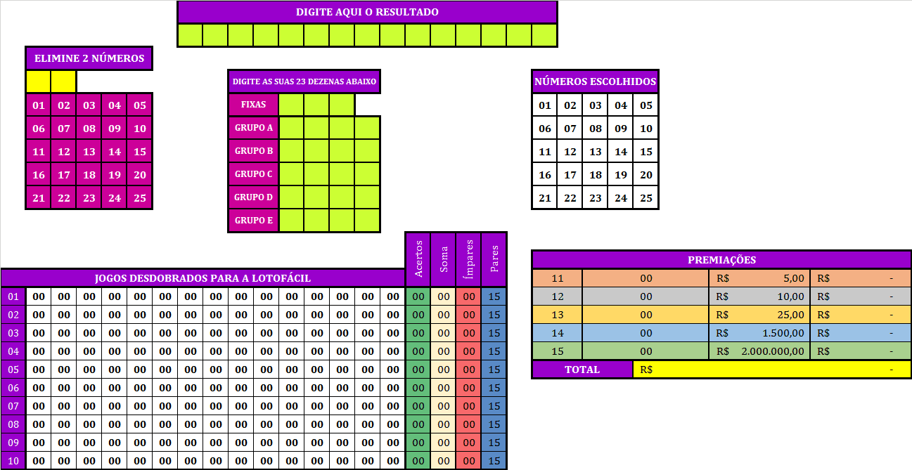 Lotofácil 23 e 24 dezenas com 10 e 20 jogos faça 15 pontos ~ Sorte