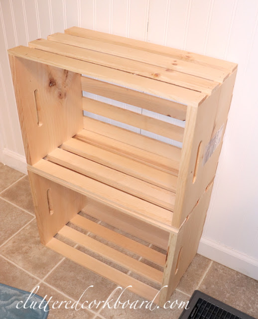 My Budget Friendly Wooden Crate DIY Shelf for the guest bathroom ...