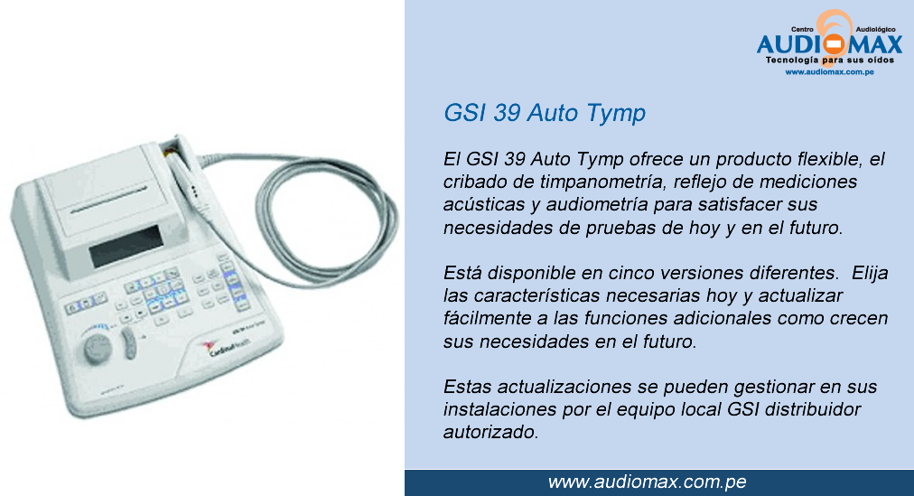 Audiomax GSI 39 Auto Tymp. Audiomax Cabinas Audiometricas y más