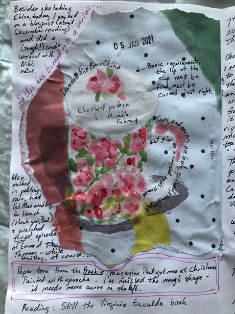 Tea Time in my Personal Journal Pages, A Little Project Evolving. . . .