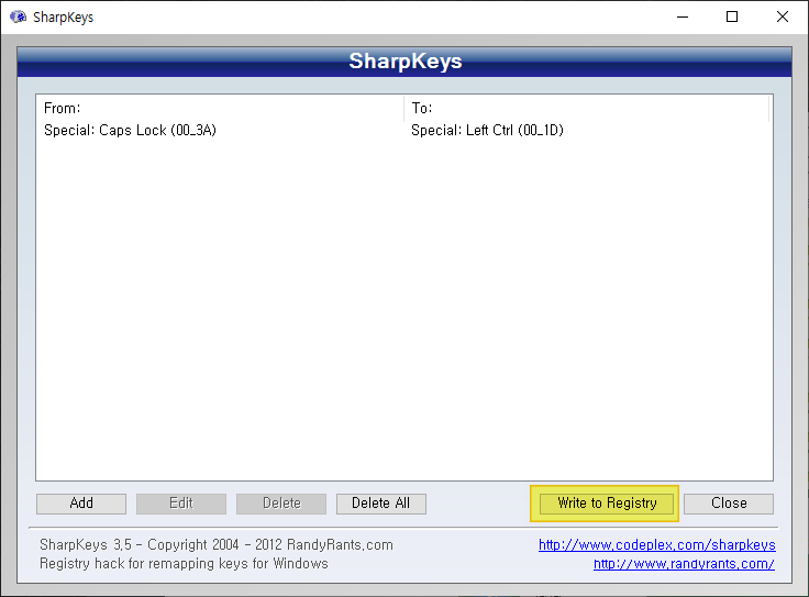 sharpkeys delete k ey sharpkeys delete k ey