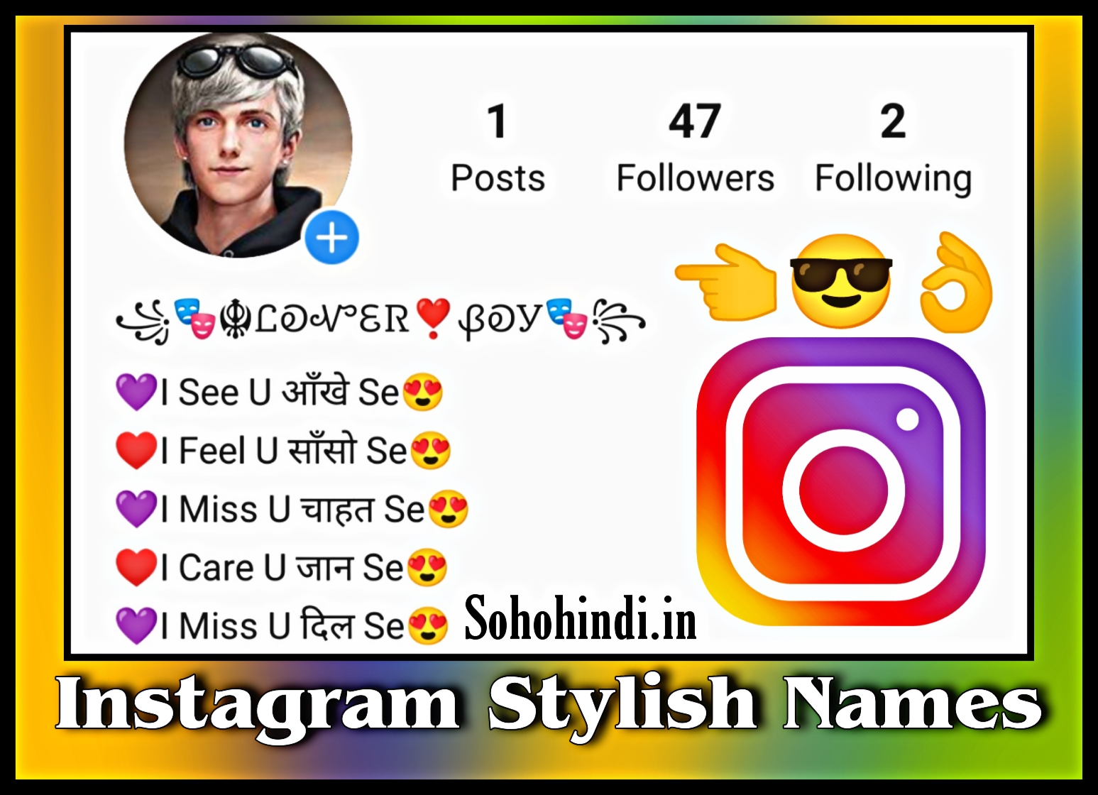100 Instagram Stylish Names For Boys Instagram Name Font Style For Boy