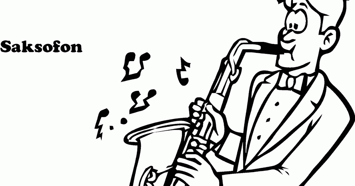 Mewarnai Gambar Pria Memainkan Alat Musik Saksofon