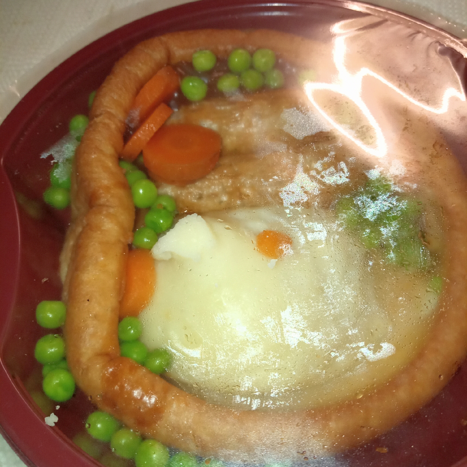 Supersupergirl's Food Reviews Tesco bangers and mash dinner