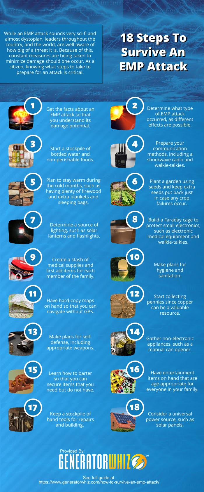 18 Steps To Survive An EMP Attack infographic Visualistan