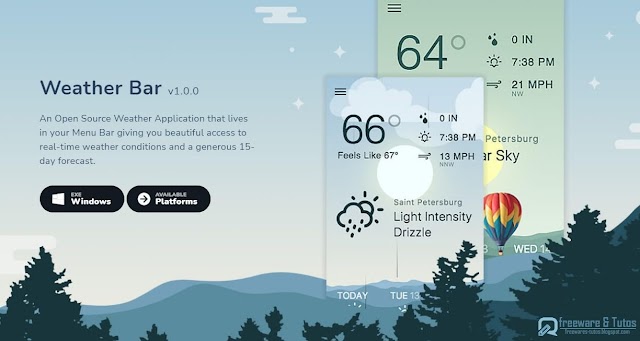 Weather Bar : un logiciel open source pour connaître la météo depuis son bureau d'ordinateur