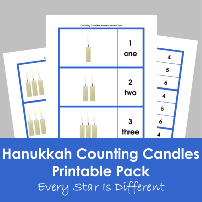 Free Hanukkah Counting Candles Printable