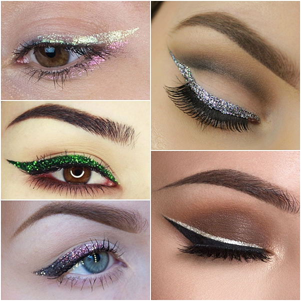 como fazer delineado glitter maquiagem