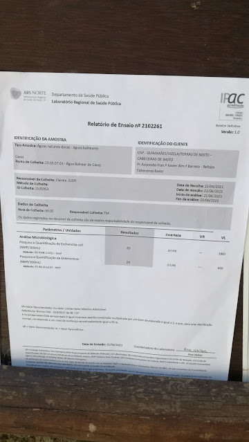 Analise á agua da Praia de cavez Analise á agua da Praia de cavez