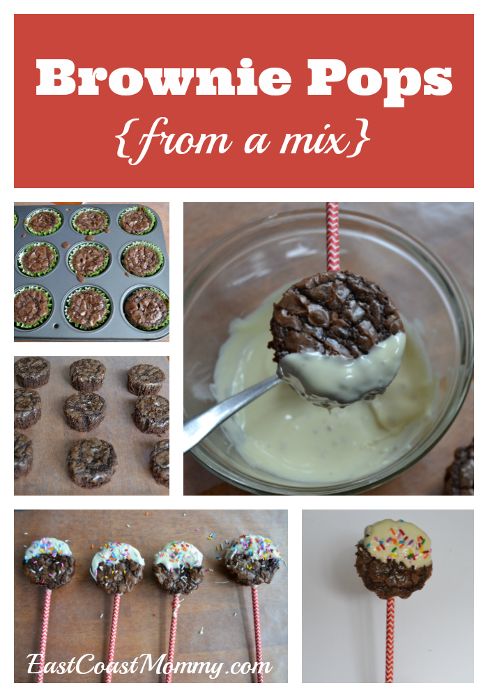 East Coast Mommy Brownie Pops {from a mix}