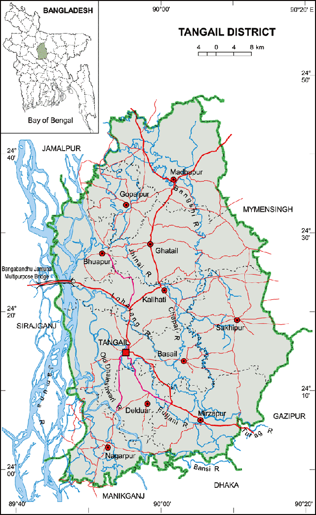 Tangail Sadar Upazila Map Maps Of Bangladesh: Tangail District