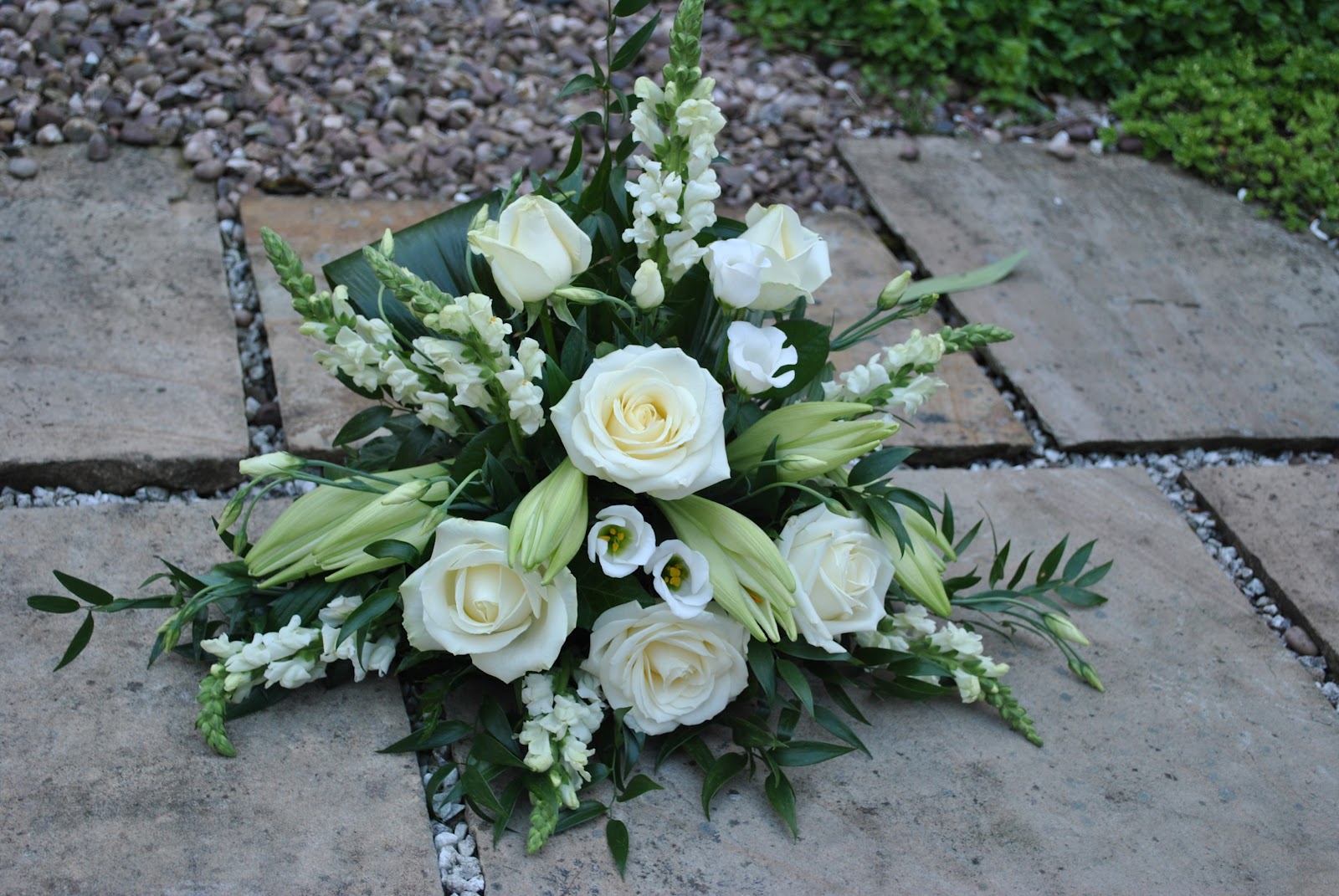 Lucy's flower studio Funeral pedestal arrangements