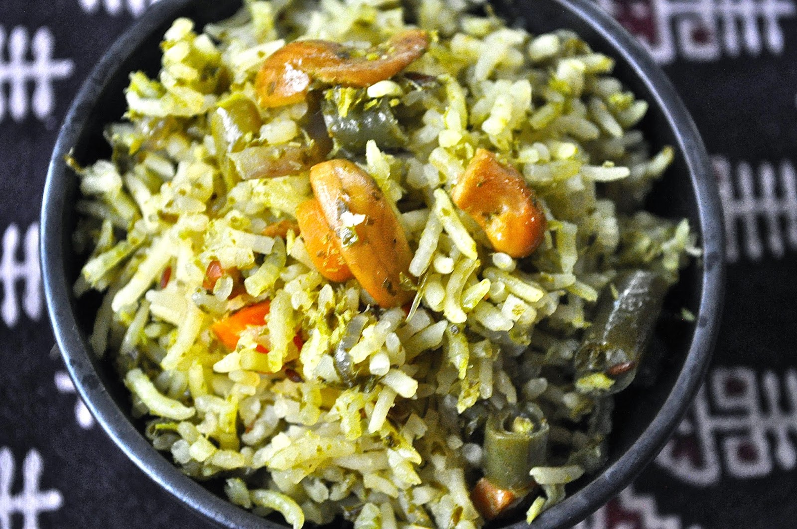 Cooking with Meena Mint Pulao cooked in a clay pot rice cooker