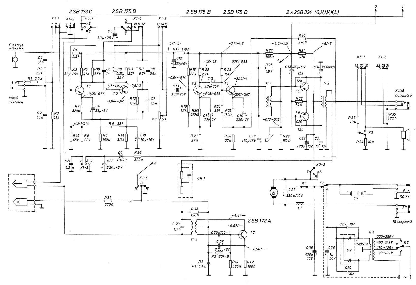 Schematic Diagrams: RQ432S National Panasonic circuit diagram. Vintage