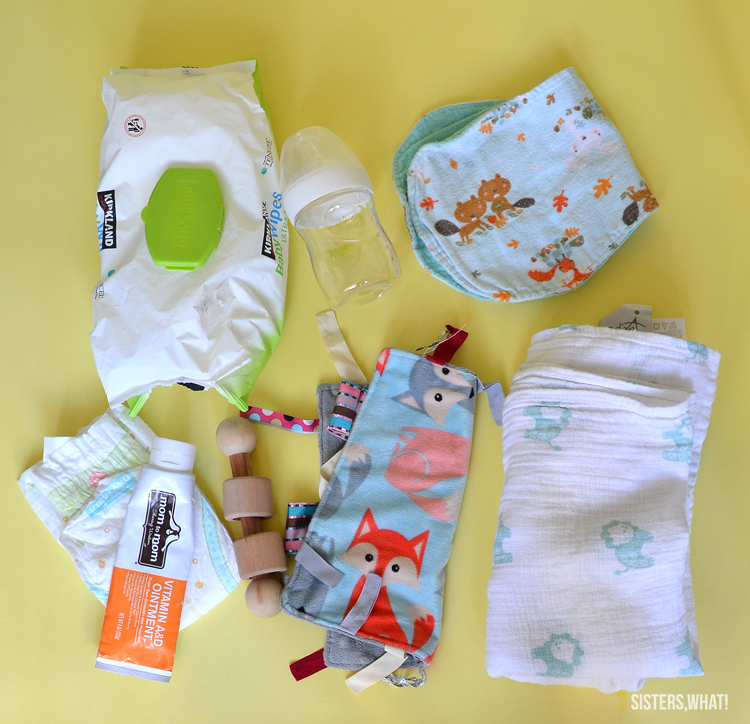 baby essentials and baby necessities to leave for the babysitter to have on hand