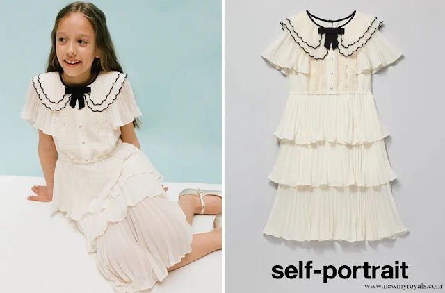 Princess Charlotte wore Self-Portrait Girls Scallop Collar Chiffon Dress